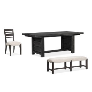 Plum Creek Ravenwood Black Extension Dining Room Set w/ Bench