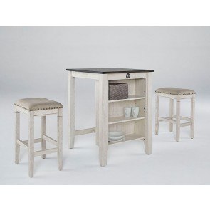 Tapas 3-Piece Counter Height Dining Room Set (Antique White)