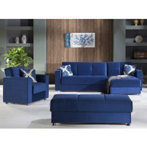 Elegant Sleeper Sectional Set (Roma Navy)