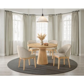 Tottenham Oak 48-inch Round Dining Room Set w/ Ozark Arm Chairs