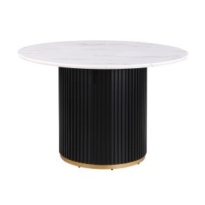 Borden Black White Round Dining Table