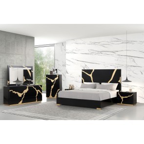 Goldsberg Gold Accented Panel Bedroom Set