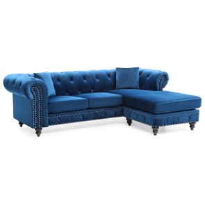 Nola Navy Blue Sofa Chaise