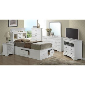Louis Phillipe White Bookcase Storage Youth Bedroom Set