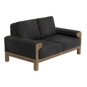 Sedona Loveseat (Black Faux Leather)