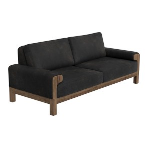 Sedona Sofa (Black Faux Leather)