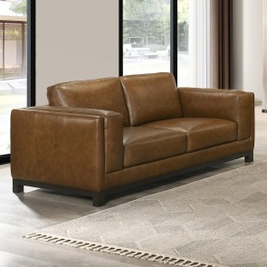 Sayer Brown Leather Loveseat