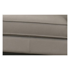 Aaron Mist Gray Leather Ottoman