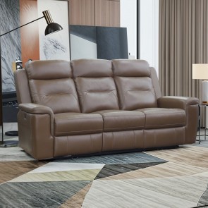 Keldon Brown Leather Reclining Sofa