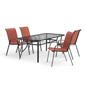 Pierro Red Outdoor Dining Set