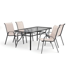 Pierro Beige Outdoor Dining Set