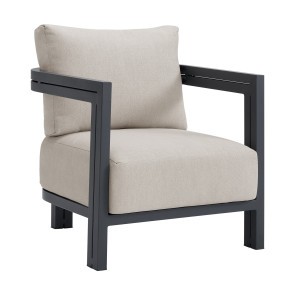 Playa Dark Grey and Olefin Beige Outdoor Chair (Set of 2)