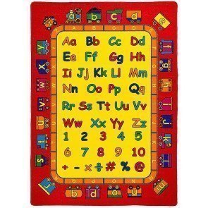 Abbey 5' x 8' Area Rug (Alphabet / Red)