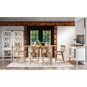 XXXs and OOOs Counter Height Dining Set (Amber and Cotton) w/ Amber Chairs