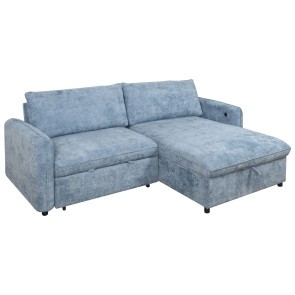 Finn Blue Sectional w/ Pop Up Sleeper