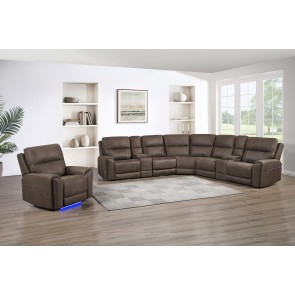 Gaia Sable Modular Power Reclining Sectional Set w/ Power Headrests, Massage and Heat