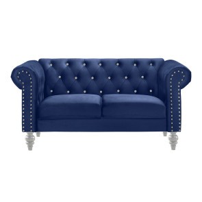 Emma Crystal Loveseat (Blue)