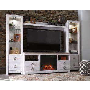 Willowton Entertainment Wall w/ Fireplace and Audio Option