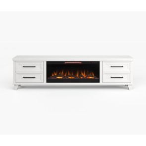 Sonoma Jasmine White 95-inch Fireplace Console