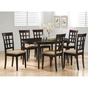 Mix and Match Oval Dining Room Set with Wheat Back Chairs (Cappuccino)