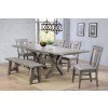 Graystone Trestle Dining Room Set w/ Upholstered Seat Chairs