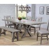 Graystone Trestle Dining Room Set w/ Upholstered Seat Chairs