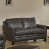 Fletcher Leather Loveseat (Charcoal)