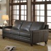 Fletcher Leather Living Room Set (Charcoal)