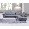397 Italian Leather Right Chaise Sectional (Grey)