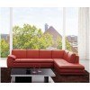 625 Right Facing Chaise Italian Leather Sectional (Pumpkin)