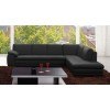 625 Leather Right Chaise Sectional (Black)