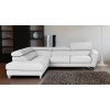 Sparta Leather Left Chaise Sectional (White)