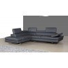 A761 Leather Left Chaise Sectional (Grey)