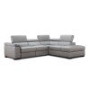 Perla Leather Right Chaise Sectional