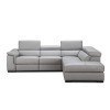 Perla Leather Right Chaise Sectional