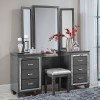Allura Vanity Dresser w/ Mirror (Gray)