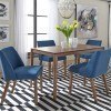 Space Savers Rectangular Dining Room Set w/ Blue Chairs