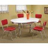 Retro Dining Room Set w/ Red Chairs