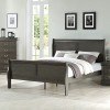 Louis Philippe Sleigh Bedroom Set (Dark Gray)