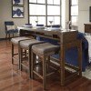 Aspen Skies Console Table Set w/ Upholstered Barstools