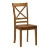 Simplicity Rectangular Dining Set w/ X Back Chairs (Honey)