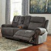 Austere Gray Double Reclining Loveseat w/ Console