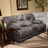 Voyager Lay Flat Reclining Console Loveseat (Slate)