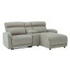 Colleyville Stone Small Power Right Chaise Sectional w/ Console