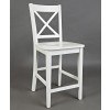 Simplicity X Back Counter Height Stool (Paperwhite) (Set of 2)