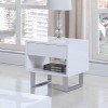 Glossy White End Table