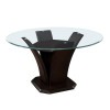 Daisy Round Glass Top Dinette with Brown Chairs