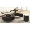 Delange Coffee Table w/ Two Upholstered Stools