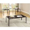 Glass and Metal 3-Piece Occasional Table Set