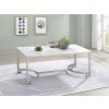 White and Satin Nickel Coffee Table